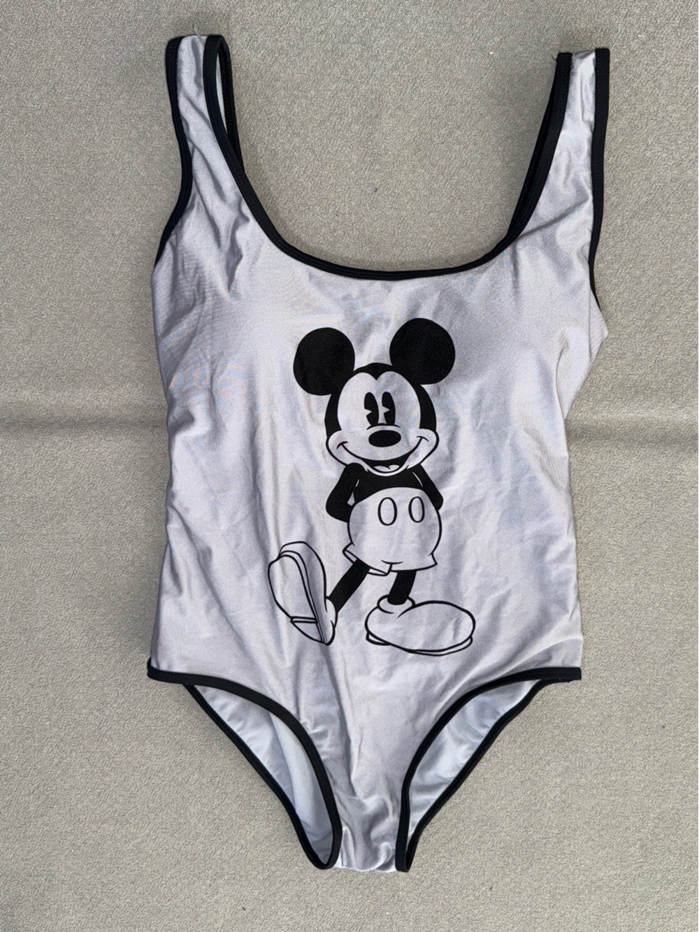 Silver Mickey Mouse One-Piece Swimsuit
